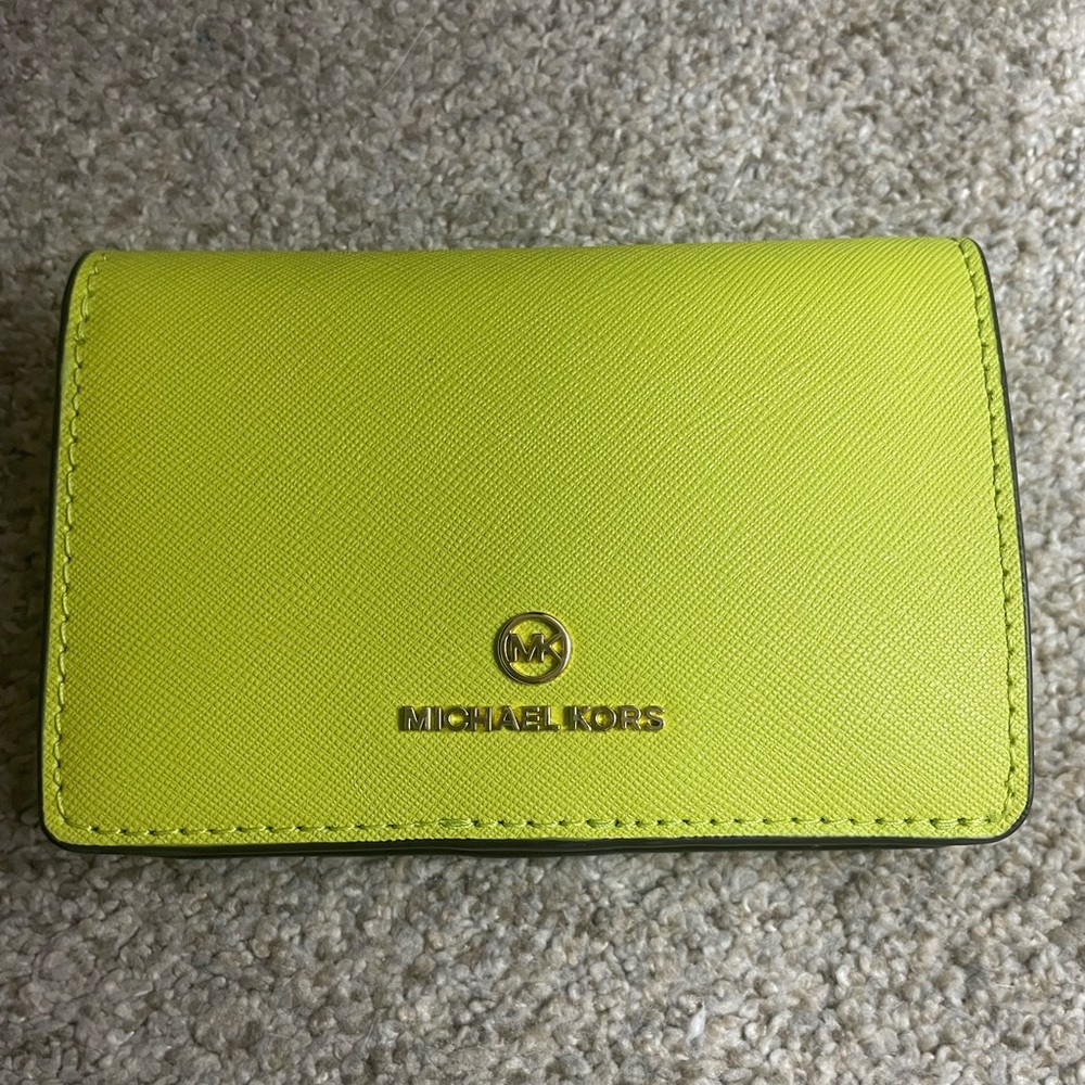 Michael Kors slim wallet, limeade. NEW!!